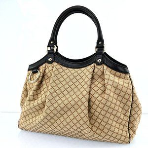 Auth Gucci Sukey Tote Bag Brown Canvas #44960G30B